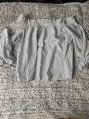 American Eagle Outfitters Blue and White Striped Blouse